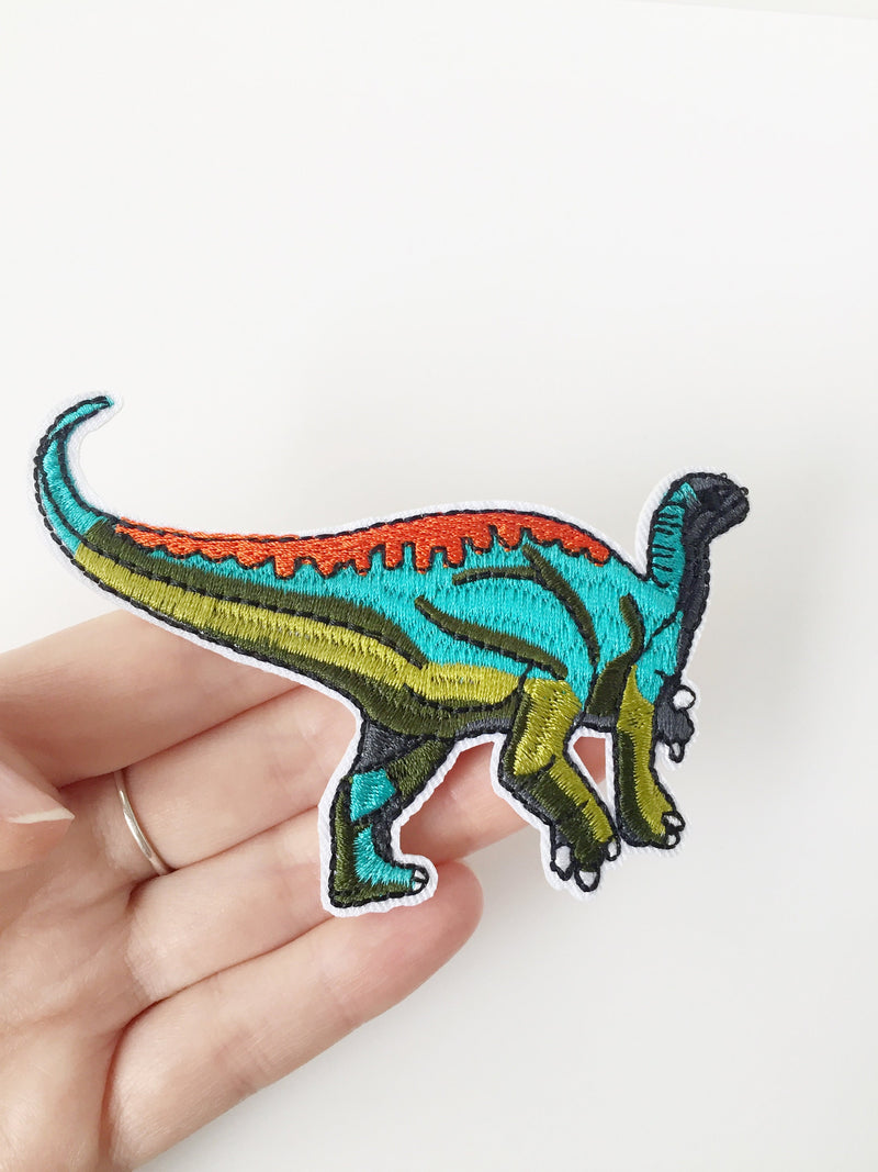 Fukuisaurus Iron-on Patch, Dinosaur Embroidery Applique