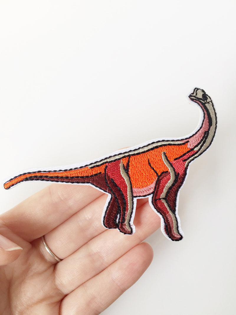 Brachiousaurus Iron-on Patch, Dinosaur Embroidery Applique