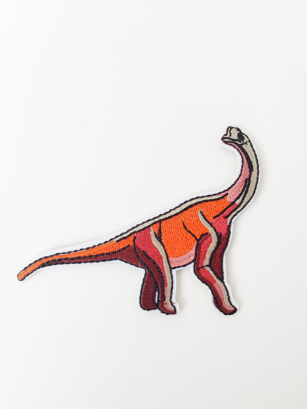 Brachiousaurus Iron-on Patch, Dinosaur Embroidery Applique