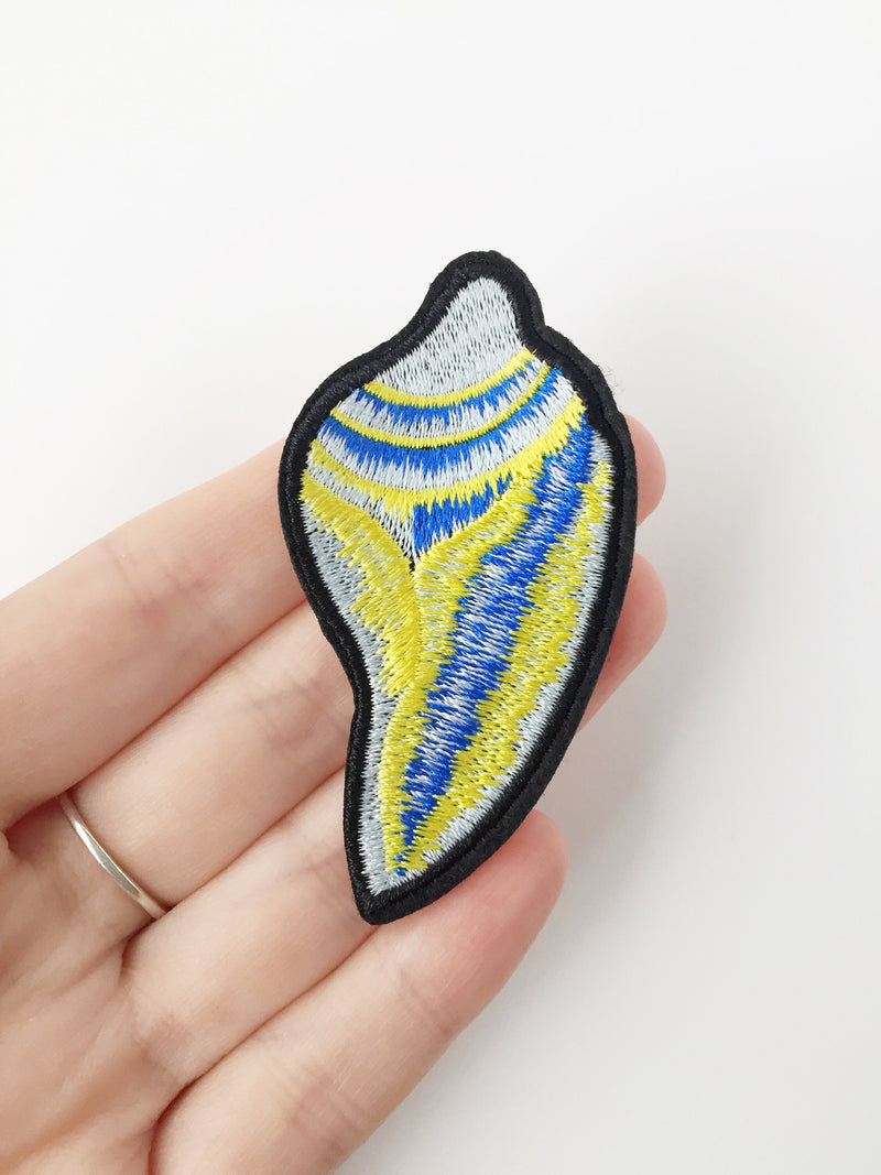 Conch Shell Iron-on Patch, Seashell Embroidery Applique