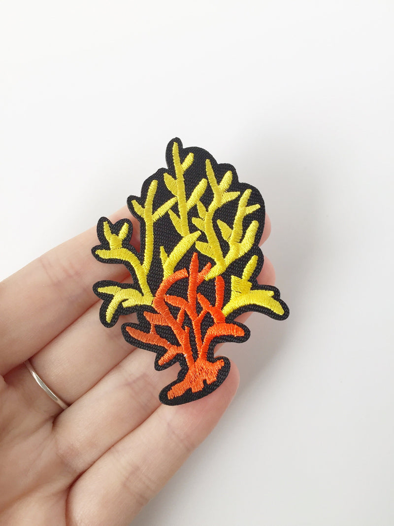 Sea Coral Iron-on Patch, Ocean Lover Embroidered Applique