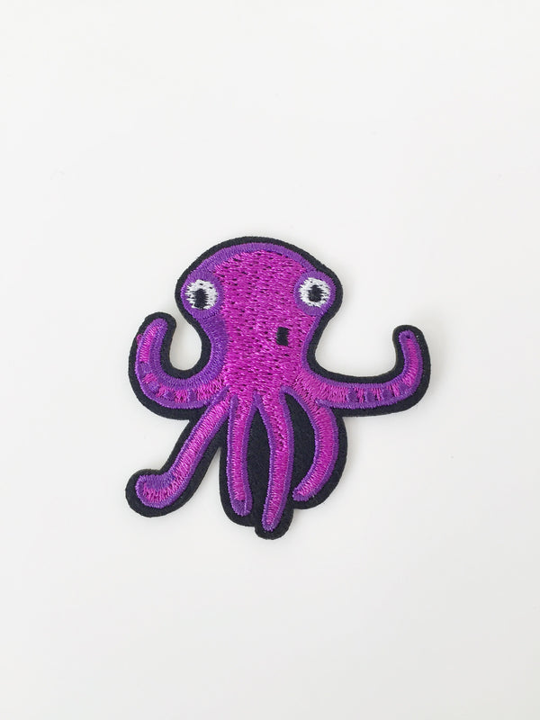 Cute Purple Octopus Iron-on Patch, Sea Animal Applique