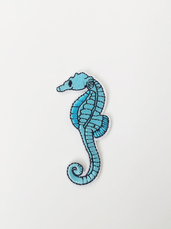 Embroidered Seahorse Iron-on Patch, Sea Life Animal Applique