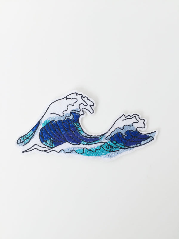 Ocean Wave Iron-on Patch, Wave Embroidery Applique