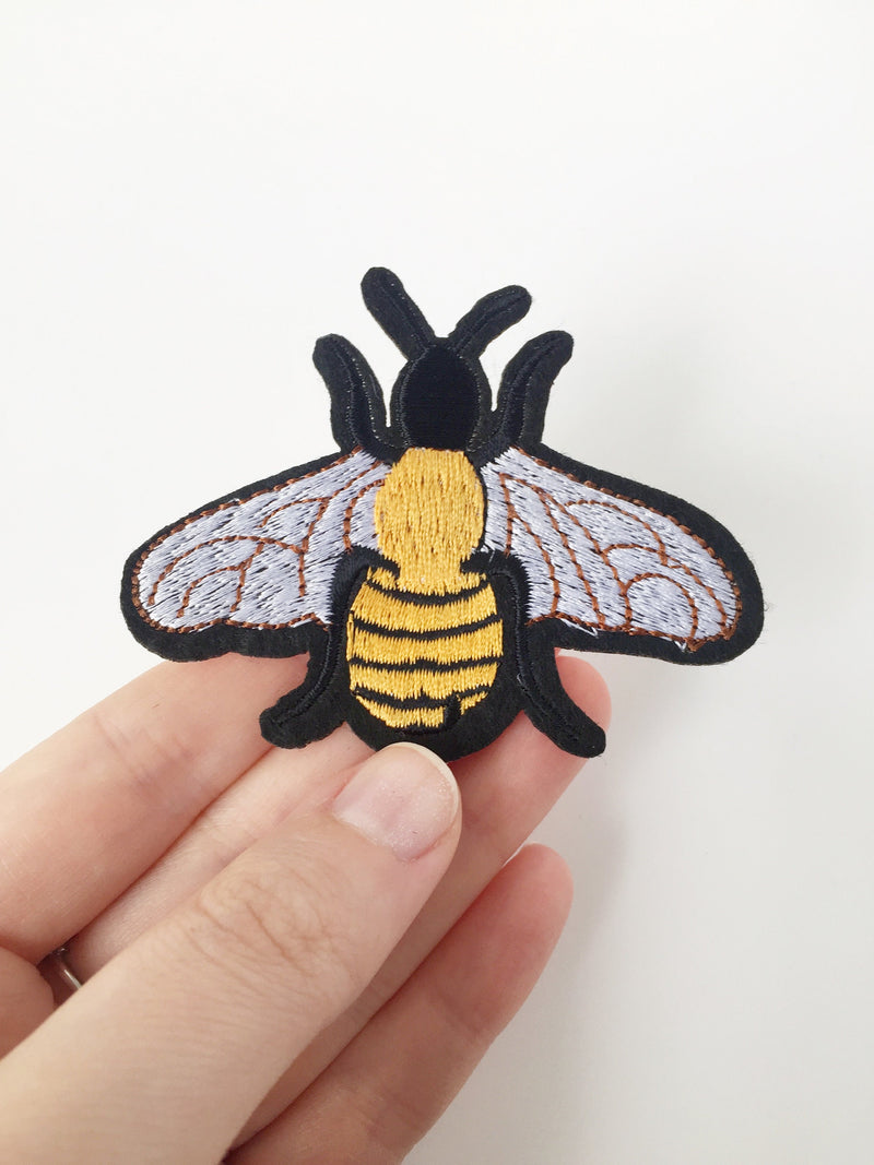 Queen Bee Iron-on Patch, Bee Embroidery Applique