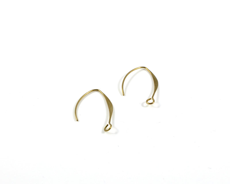 5 pairs x Raw Brass Gold Tone Long Earring Hooks, 38mm (C0250)