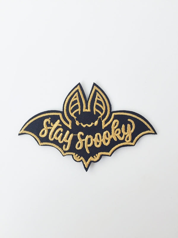 Halloween Bat Iron-on Patch, Embroidered Bat Motif Badge