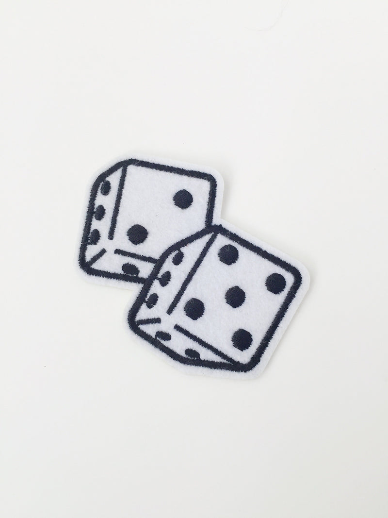 Dice Iron-on Patch, Embroidered Casino Dice Badge, Lucky Seven Applique