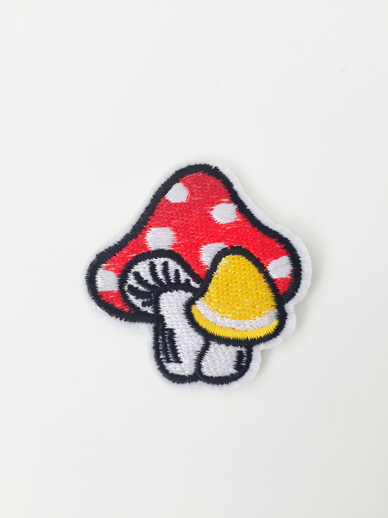 Mushroom Iron-on Patch, Fly Agaric Motif, Toadstool Applique