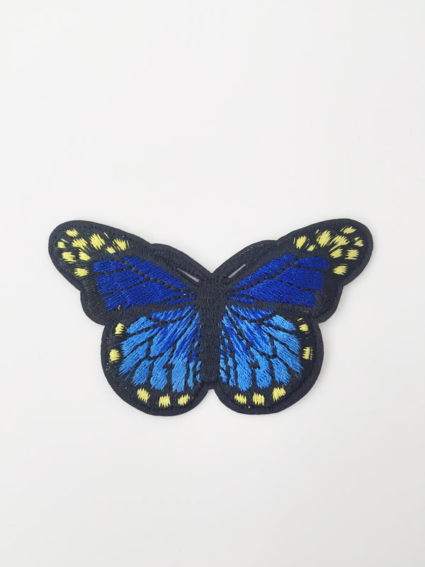 Blue Morpho Butterfly Iron-on Patch, Embroidered Butterfly Applique