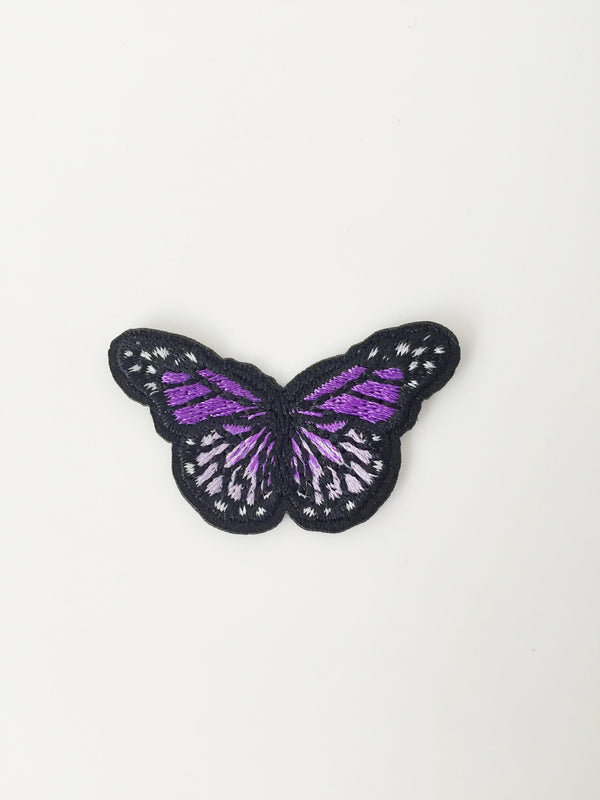 Small Purple Butterfly Iron-on Patch, Embroidered Butterfly Badge