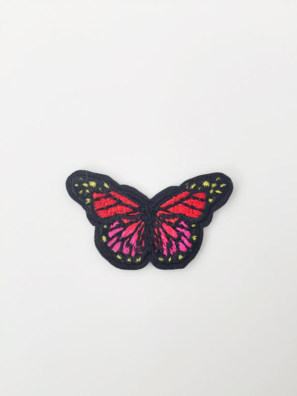 Small Red Butterfly Iron-on Patch, Embroidered Butterfly Applique