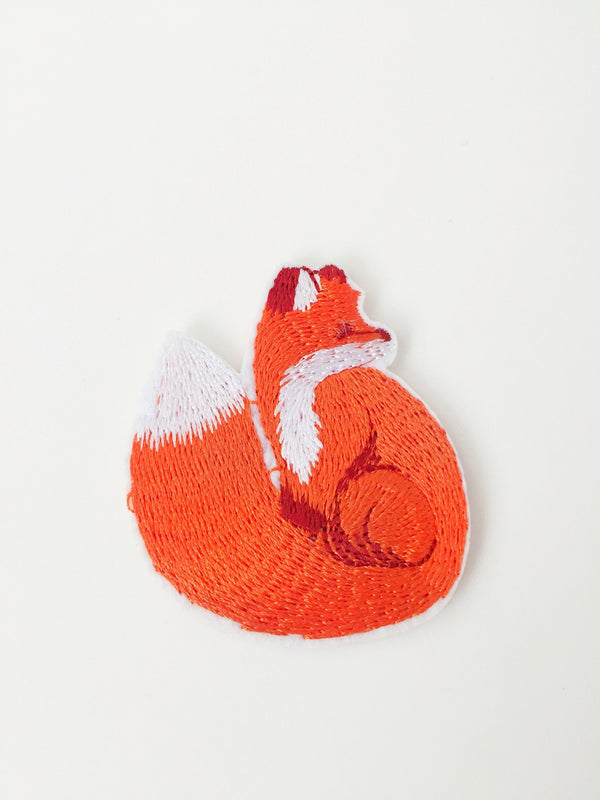 Fox Iron-on Patch, Embroidered Fox Applique