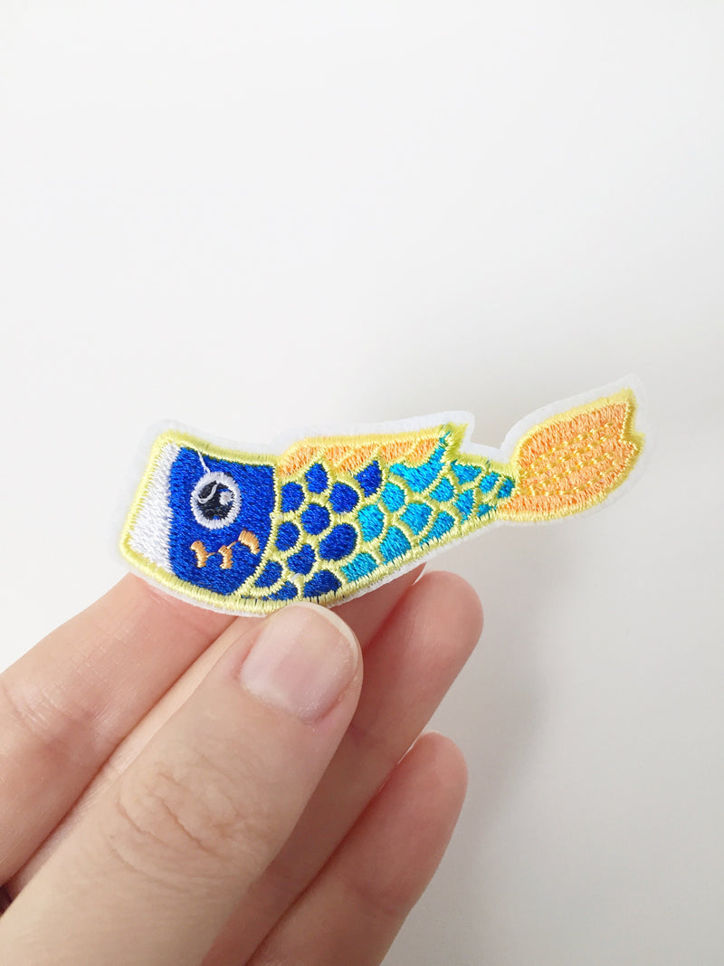 Koi Carp Iron-on Patch, Japanese Fish Motif