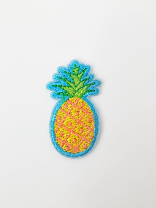 Pineapple Iron-on Patch, Tropical Fruit Embroidery (P005)