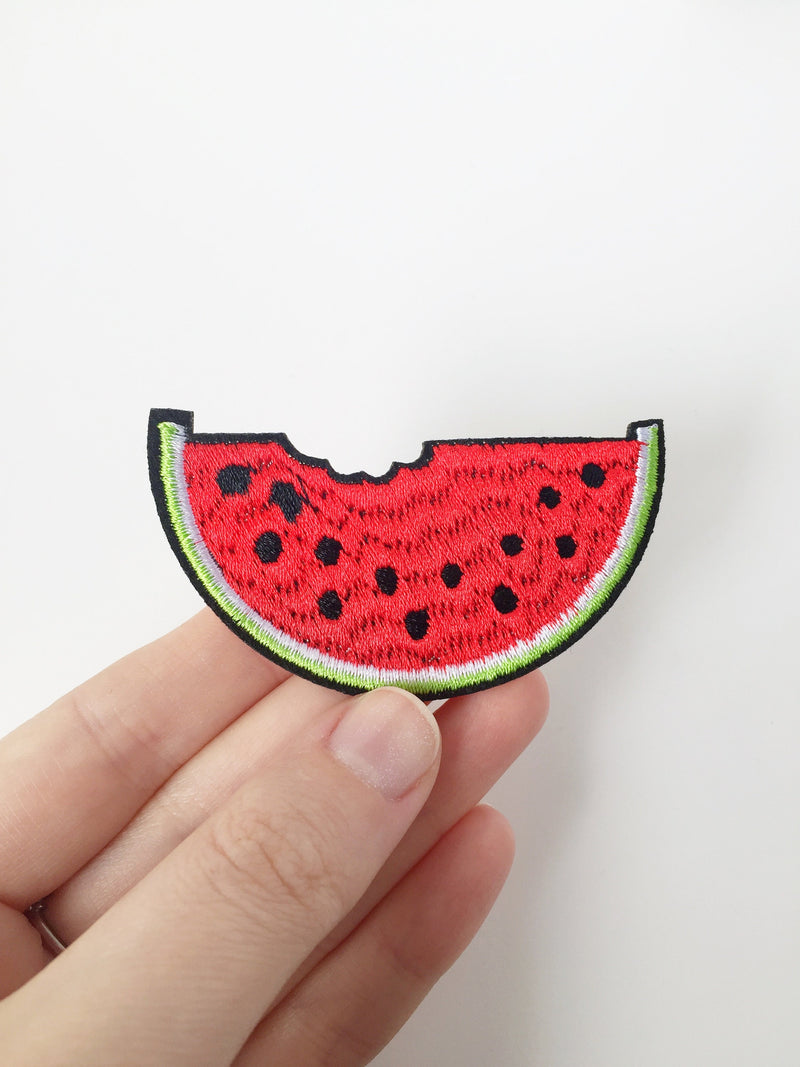 Watermelon Iron-on Patch, Embroidered Fruit Applique