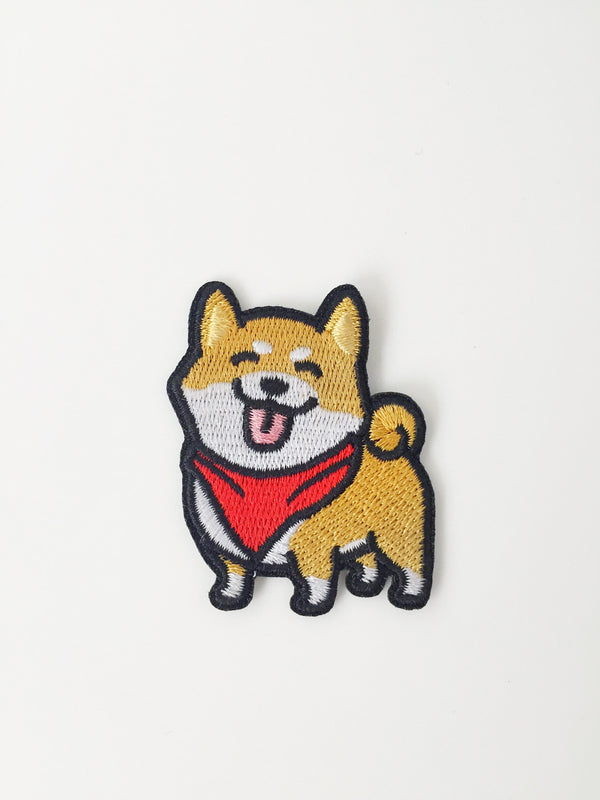 Shiba Inu Iron-on Patch, Embroidered Dog Motif