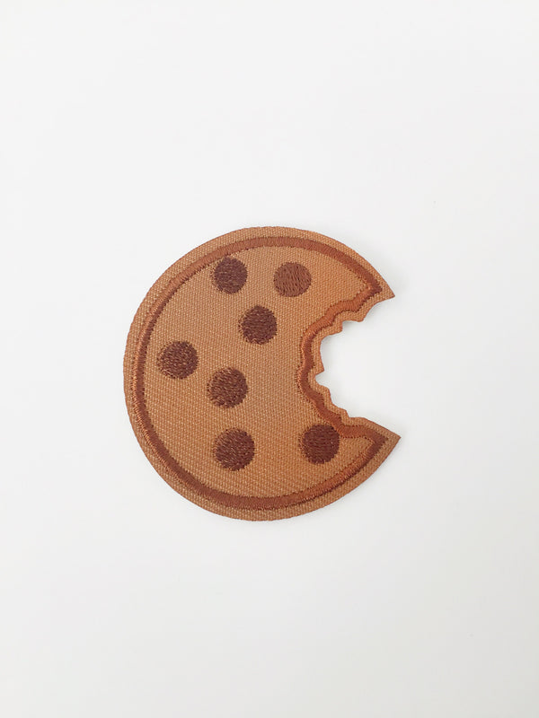 Chocolate Chip Cookie Iron-on Patch, Embroidered Cookie Motif