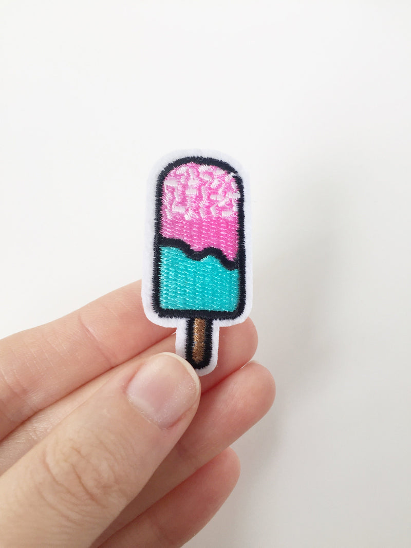 Ice Lolly Iron-on Patch, Ice-cream Embroidery Motif