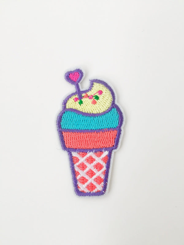 Ice-cream Sundae Iron-on Patch, Dessert Applique