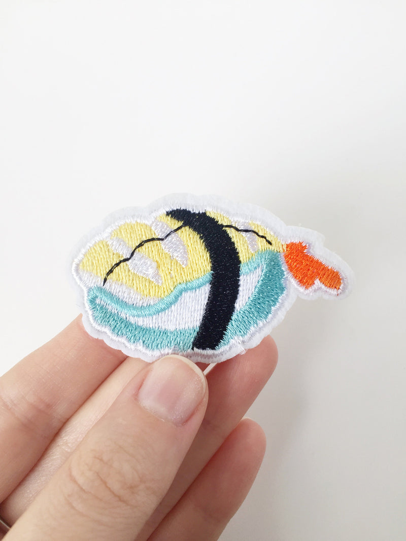 Sushi Iron-on Patch, Japanese Dish Motif