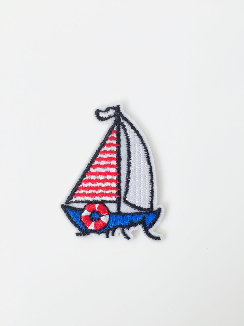 Sail Iron-on Patch, Embroidered Yacht Motif