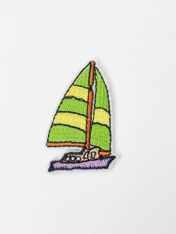 Sail Iron-on Patch, Embroidered Yacht Motif