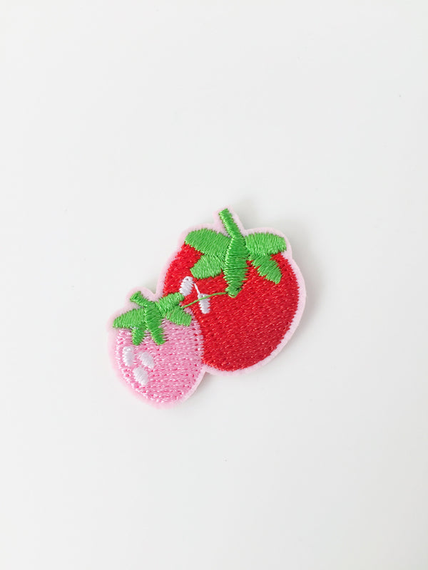 Mini Berries Iron-on Patch, Embroidered Strawberry Applique