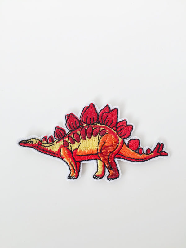 Stegosaurus Iron-on Patch, Dinosaur Embroidery, Paleontologist Gift