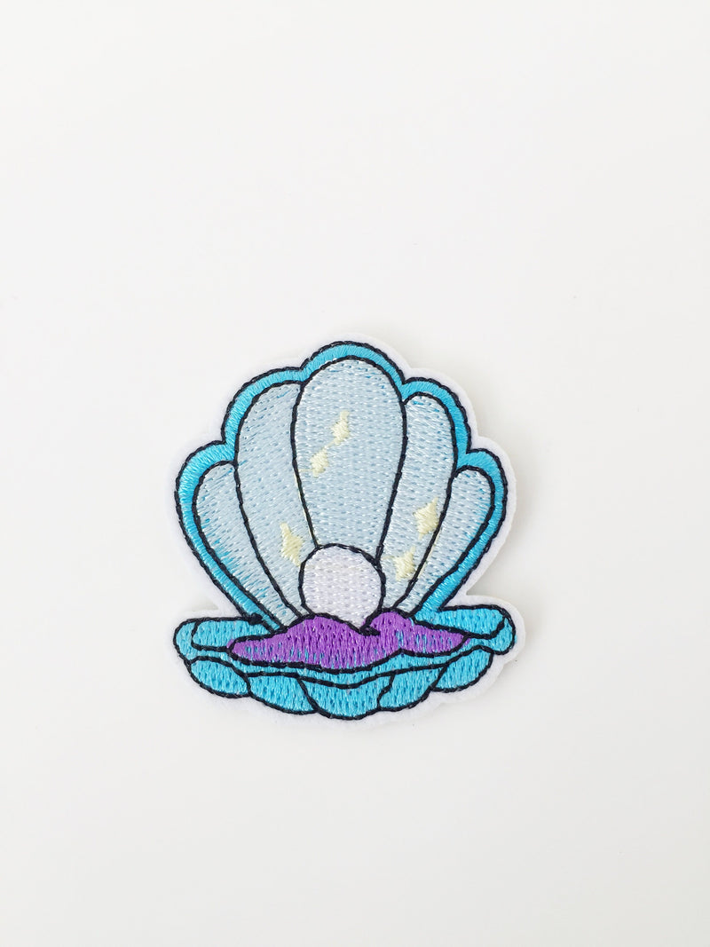 Pearl Shell Iron-on Patch, Ocean Lover Gift, Seashell Applique