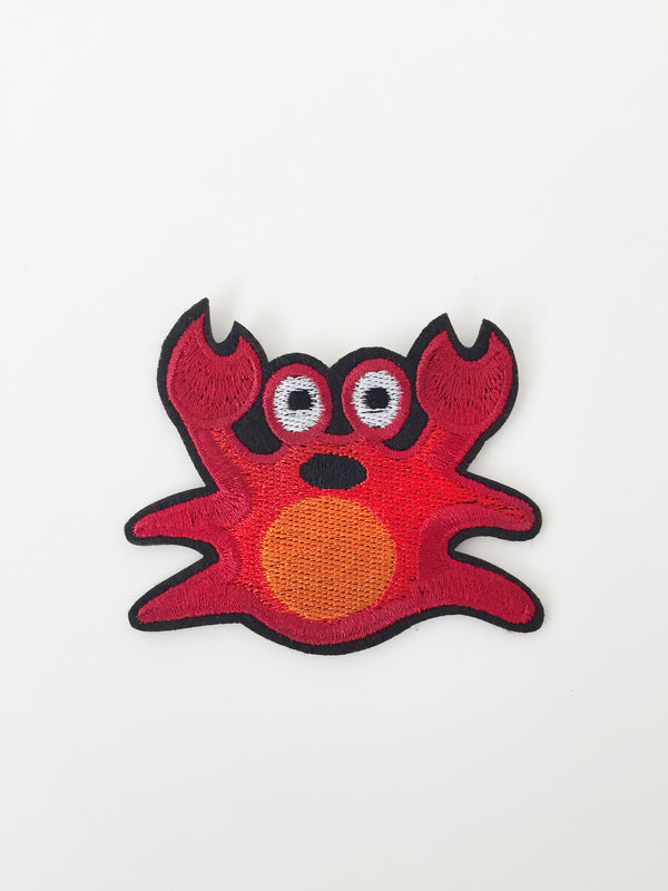 Cartoon Crab Iron-on Patch, Sea Life Animal Motif