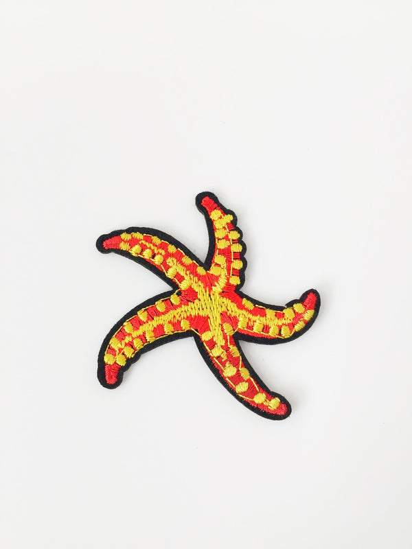 Starfish Iron-on Patch, Embroidered Starfish Applique