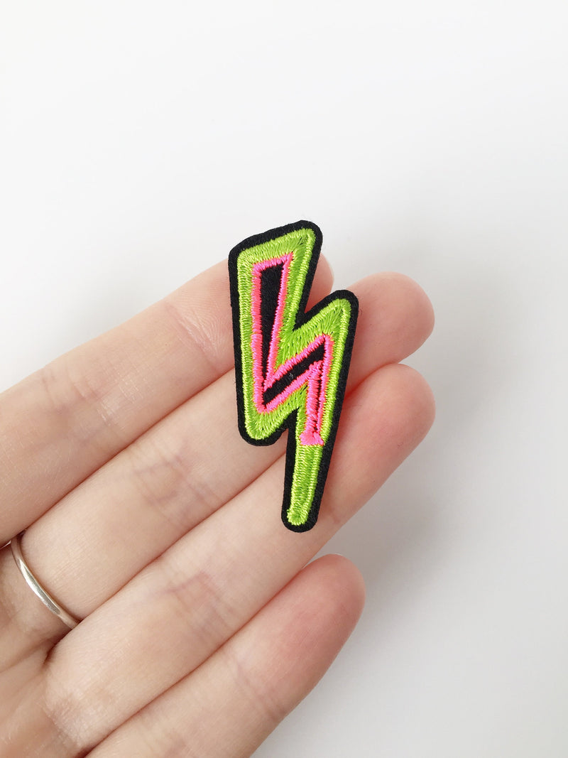 Lightning Bolt Iron-on Patch, Comic Book Motif