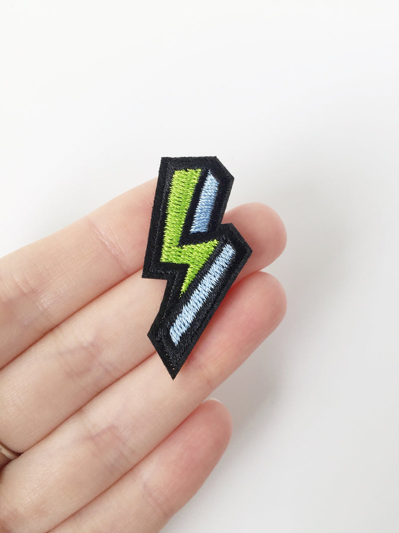 3D Lightning Bolt Iron-on Patch, Pop Culture Comic Book Motif