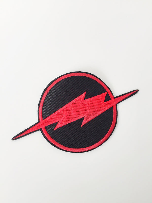 Lightning Bolt Iron-on Patch, Pop Culture Comic Book Applique