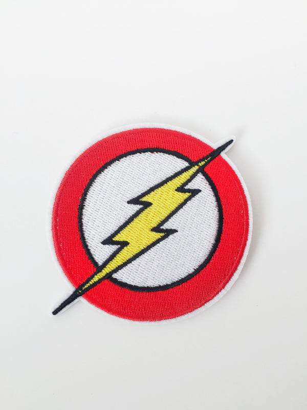 Lightning Bolt Iron-on Patch, Pop Culture Fun Badge