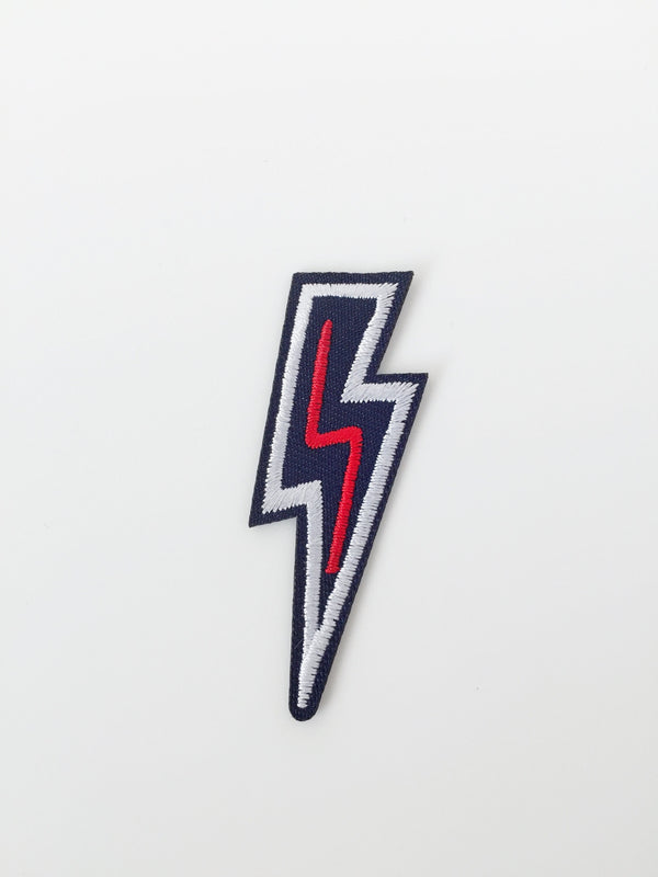 Bolt of Lightning Iron-on Patch, Rock Punk Metal Motif