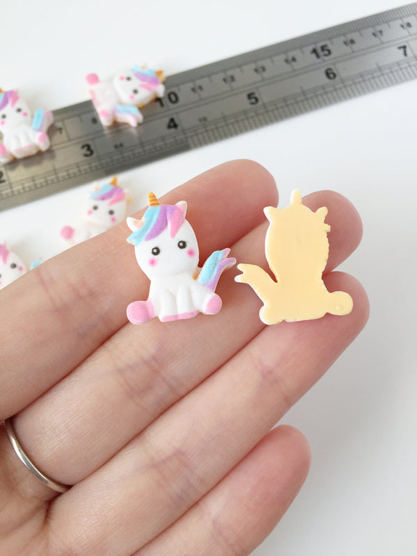 10 x Cute Resin Unicorn Cabochons, 24x19mm (1720)