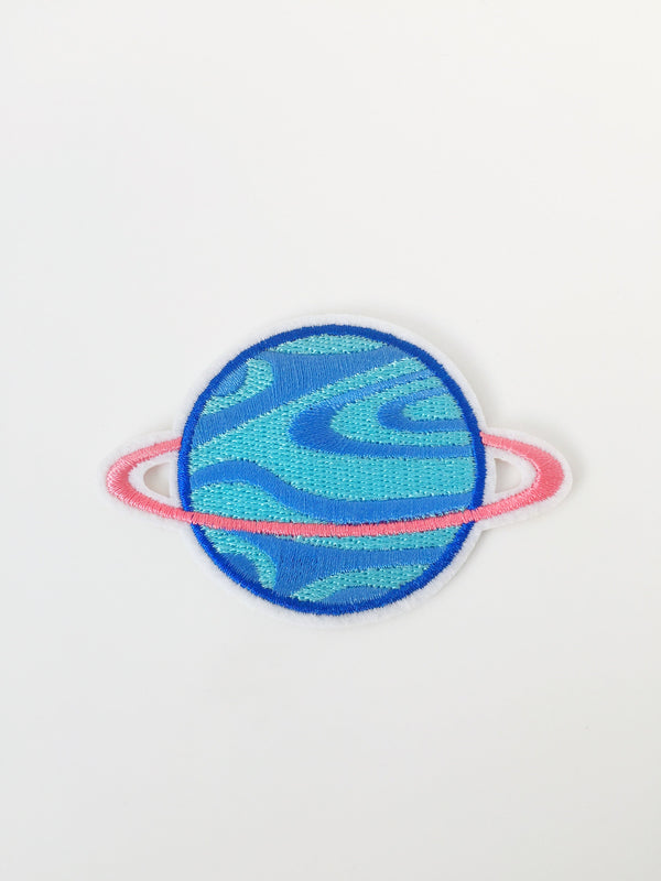 Uranus Iron-on Patch, Embroidered Planet Badge (P033)