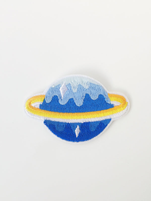 Ice Planet Iron-on Patch, Embroidered Solar System Planet Applique (P033)