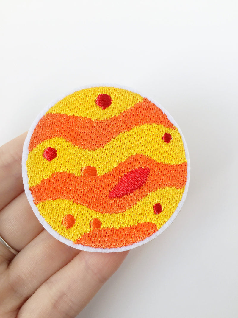 Jupiter Iron-on Patch, Embroidered Planet Badge (P039)