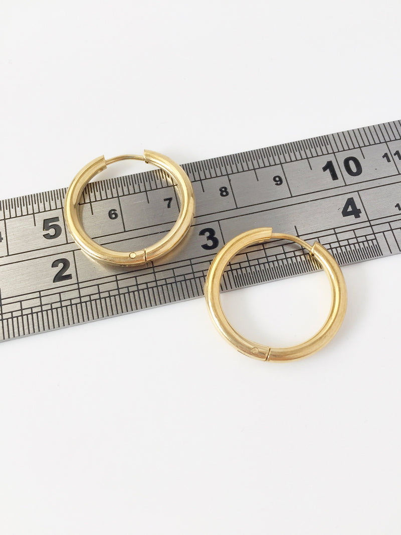 1 pair x Gold Plated Creole Hoop Earring Blanks, Hypoallergenic Earring Findings, 23mm (1784G)