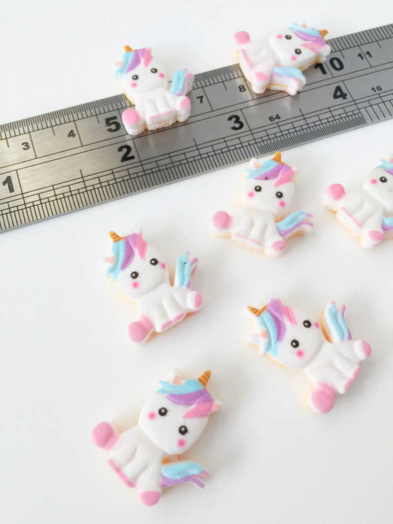 10 x Cute Resin Unicorn Cabochons, 24x19mm (1720)