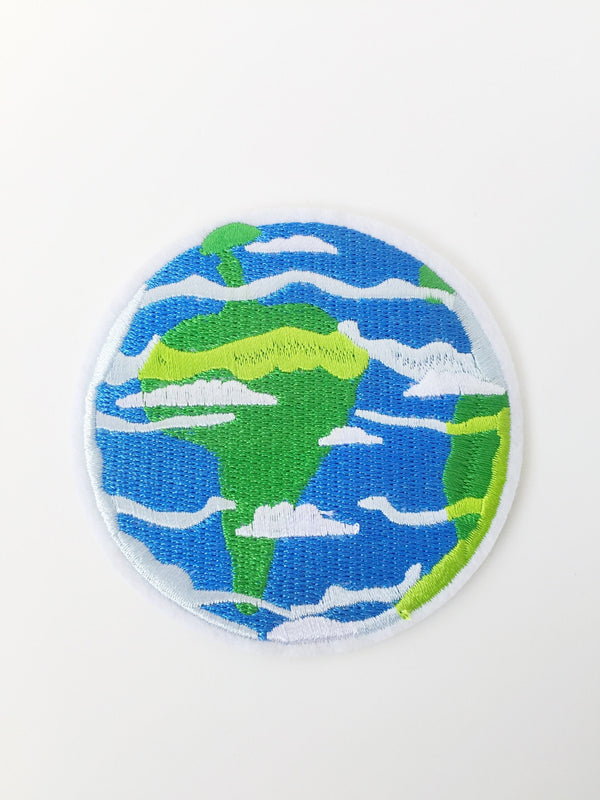 Embroidered Earth Iron-on Patch, Planet Motif, African Continent Patch