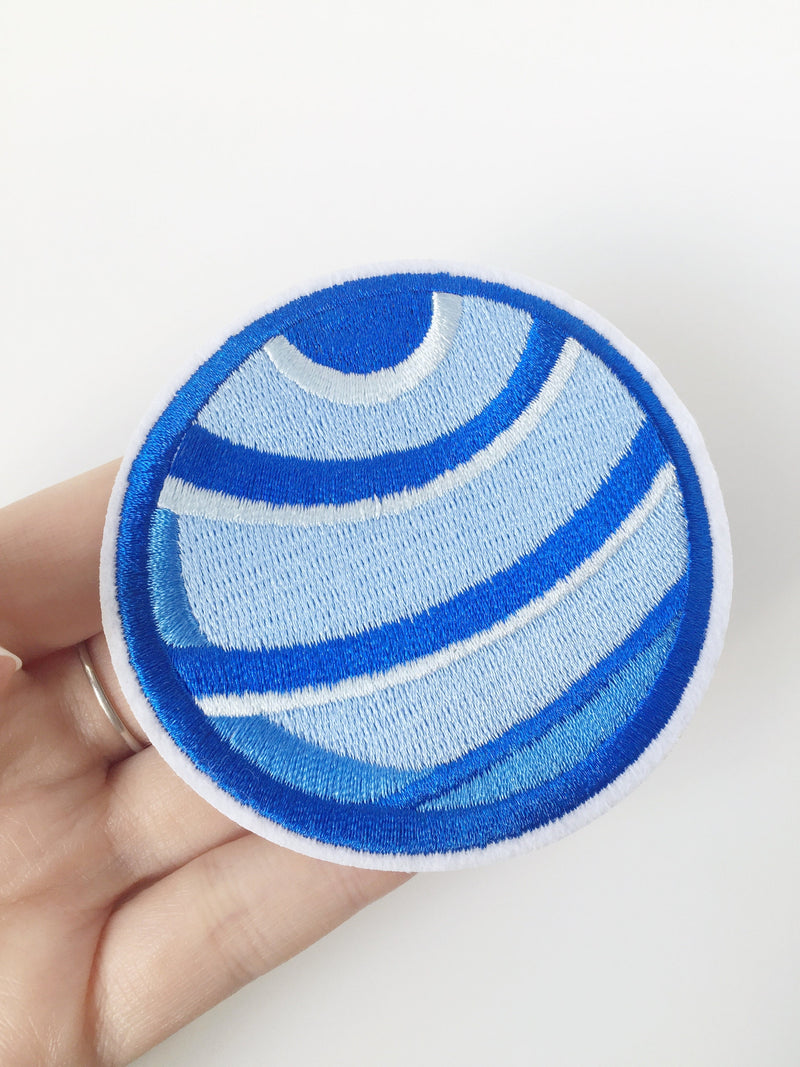 Neptune Iron-on Patch, Embroidered Planet Badge, Solar System Planet Embroidery (P040)