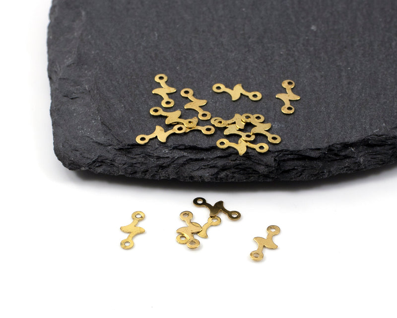 20 x Raw Brass Tiny Geometrical Jewellery Links, 11x5.5mm (C0420)