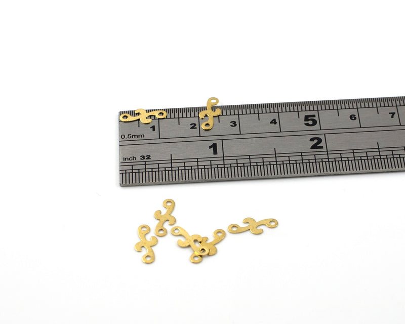 20 x Raw Brass Flat Geometric Connectors Earring Links, 12x6mm (C0419)