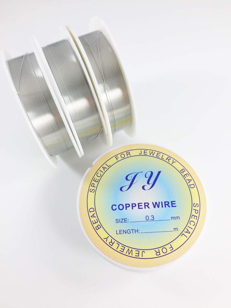 0.3mm Silver Wire 28 Gauge Silver Tone Craft Wire Copper Jewellery Wire (2444)