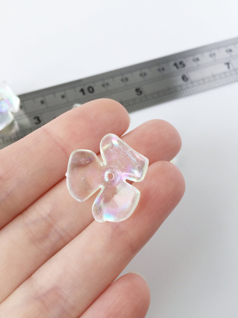 16 x Large Iridescent Acrylic Flower Bead, 23mm (3218)