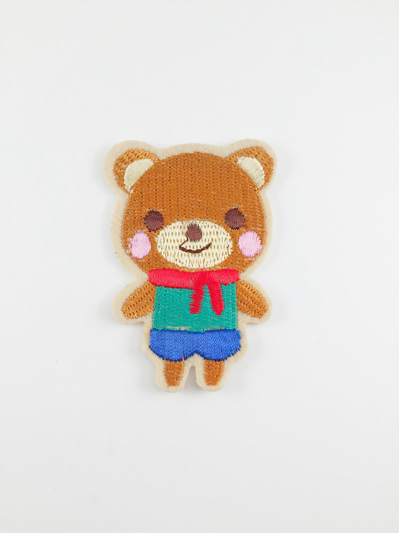 Cartoon Bear Iron-on Patch, Embroidered Teddy Bear Applique